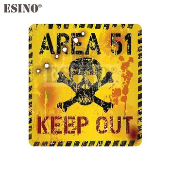 Auto Styling Tvorivé Vtipné Upozornenie Area 51 Uchovávajte Mimo Lebky Cartoon PVC Odtlačkový Nepremokavé karosérie Nálepky Vzor Vinyl