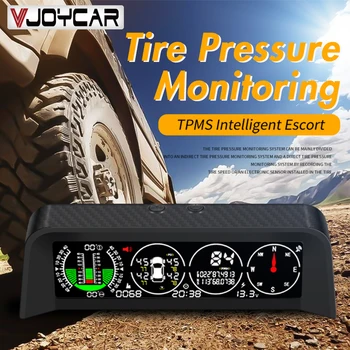 Vjoycar Smart GPS HUD TPMS Svahu Meter Inclinometer 3 v 1, Systém pre Všetky Auta, Príslušenstvo Rýchlosti Zobrazenia Kompasu KMH MPH nadmorská Výška