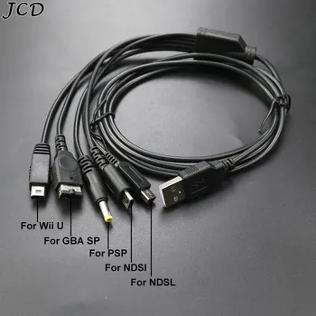 JCD 5 v 1, USB Nabíjací Kábel pre Nové 3DS XL NDS Lite NDSI LL WII U Nabíjací Kábel Drôt Pre GBA SP/ PSP 1000/ 2000 Kábel