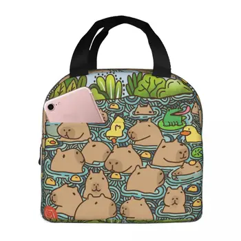 Letné Capybara Merch Desiatu Vodotesné Izolované Oxford Chladnejšie Capybaras Tepelnej Piknik Cestovné Lunch Box