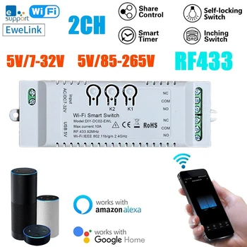 2 KANÁLY, Wifi, Smart Switch DIY Časovač Ewelink 2.4 G Wifi+RF433+BT Domácej Automatizácie Modul Pre Alexa Domovská stránka Google IFTT