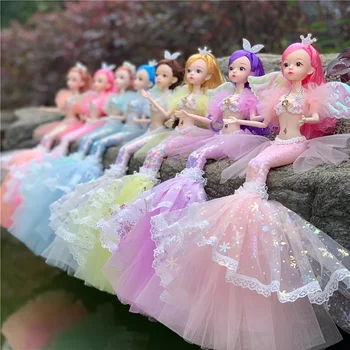 Farebné Mermaid Bábika Dúhová Princezná Hračka Detí Predstierajú, že Hrať Dom Zdobiť Hračka Vianočný Darček k Narodeninám pre Dievčatá