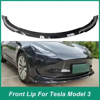 Pre Tesla Model 3 2017-2023 Predný Nárazník na Ochranu Iip Bradou Splitter Difuzér, Automobilového Príslušenstva, ABS Plast Uhlíkových Vlákien