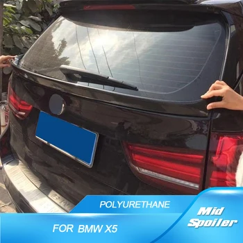 PU Vzadu Uprostred Spojler Krídlo Pre BMW X5 F15 SUV 2014-2018 Auto Úprava Nemý Čierne Telo Kit Black Primer