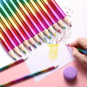 2/4/12Pcs Gradient Rainbow Ceruzky Jumbo-Farebné Ceruzky pre Dospelých, Viacfarebná Ceruzky pre Umelecké Kreslenie, Maľovanky Skicovanie