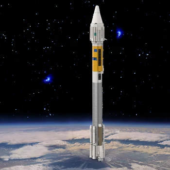 MOC 1:110 Atlas MID Rocket Tehly Vozidla Dopravcu Vesmír Vesmírne Launcher Priestor Model stavebným Deti Hračka Darček k Narodeninám