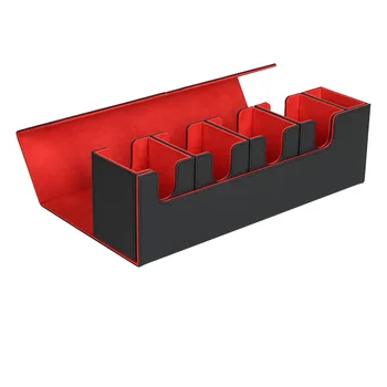 Kariet Box, 5 v 1 Karta Skladovanie Prípade,Karty Organizátor Magnetické Karty Úložný Box (Black&Red)