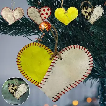Vintage Baseball Srdca Stromu Visí Prívesok DIY Ručne vyrábané Šperky Veľký Otvor Korálky Vianočné Dekorácie