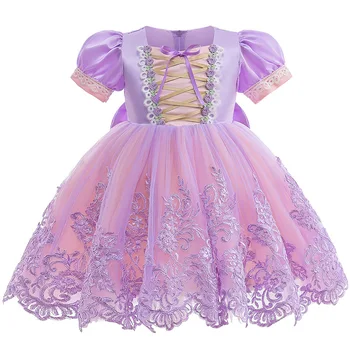 Deti Dievča Rapunzel Šaty Deti Zamotaný Zamaskovať Karneval Dievča Kostým Princezná Narodeninovej Party Šaty Oblečenie, Oblečenie 1-7 Rokov