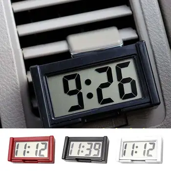 Mini Auto Tabuli Digitálne Hodiny Vozidla Samolepiace Hodiny S LCD Čas, Deň Displej Automobilový Stick Pozor Na Autá