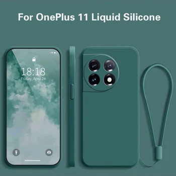 Pre OnePlus 11 Prípade ShockProof Luxusné Kvapaliny SiliconeWith ozdobná šnúrka na uniforme Mäkký Kryt Pre Jeden Plus 11 5G Telefón Prípade Coque Fundas