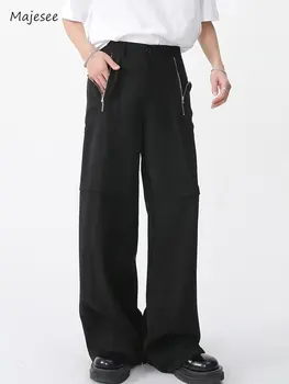 Muži Nohavice Jednofarebné Móda Voľný Čas Japonský Štýl Streetwear Zipsy Dochádzanie Elegantné Neforemné Priedušná Jednoduché, Estetické