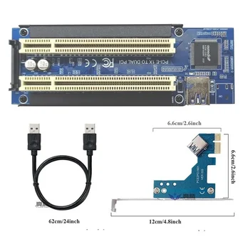 PCI-E Express X1 na Duálny slot karty PCI Stúpačky Rozšíriť Karty Adaptéra Modul Doska S USB 3.0 Kábel Pre Počítač Dosku Arduino NOVÉ