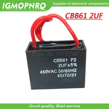 5 ks CBB61 2uf začína kapacita AC Ventilátor Kondenzátor igmopnrq 450V 2UF CBB Motor Spustiť Kondenzátor
