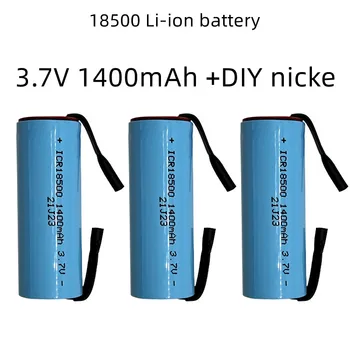 Batterie Li-Ion Nabíjateľná 18500, 3,7 V 1400mAh, légère et de grande capacité, + feuille de Nikel à faire soi-même